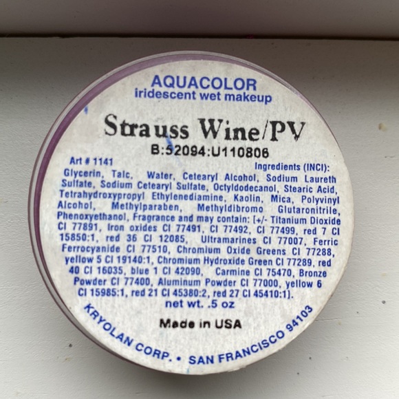 Kryolan Aquacolor Interferenz Wet Makeup Strauss Wine (PV) Face/Body Paint - Picture 2 of 4